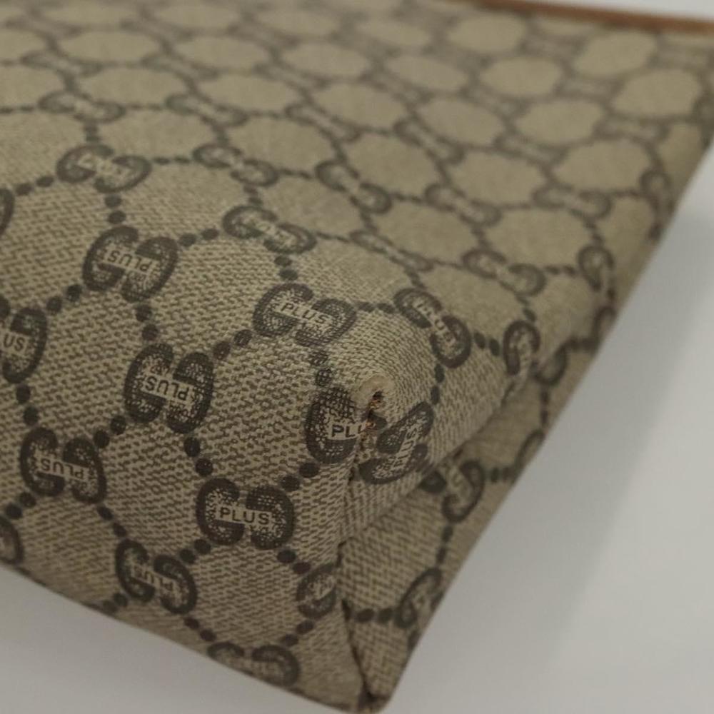 GUCCI GG Plus Supreme Clutch Bag PVC Beige Gold Auth fm4810 - Picture 9 of 16